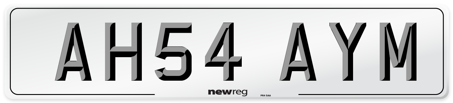 AH54 AYM Number Plate from New Reg